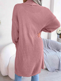 Open Front Longline Dropped Shoulder Cardigan