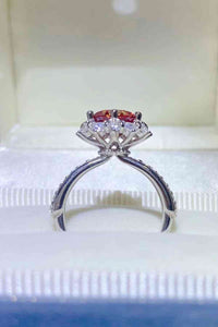 2 Carat Moissanite 925 Sterling Silver Halo Ring