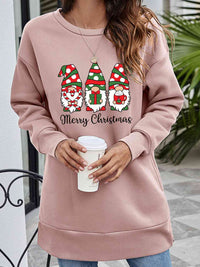 MERRY CHRISTMAS Graphic Round Neck Sweatshirt