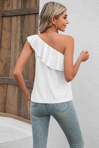 Eyelet One-Shoulder Tank