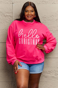 Full Size HELLO CHRISTMAS Long Sleeve Sweatshirt