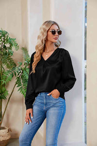 V-Neck Long Sleeve Top