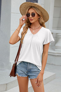 Flutter Sleeve V-neck T-Shirt