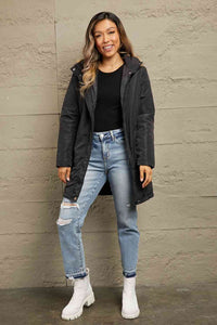 Faux Fur Trim Hooded Puffer Jacket