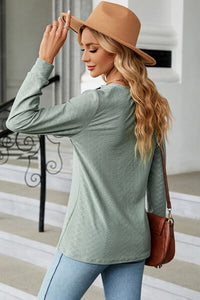 Notched Long Sleeve T-Shirt