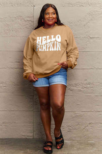 Full Size HELLO PUMPKIN Graphic Sweatshirt