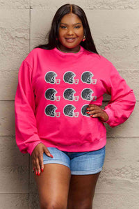 Full Size Graphic Round Neck Sweatshirt