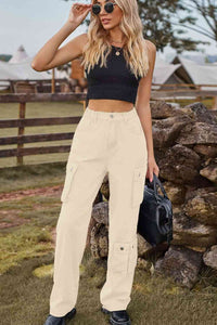 Loose Fit Long Jeans with Two Leg Pockets