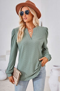 Notched Long Sleeve T-Shirt