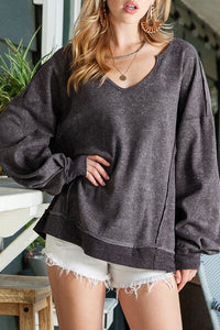 Oversize Dropped Shoulder Long Sleeve T-Shirt