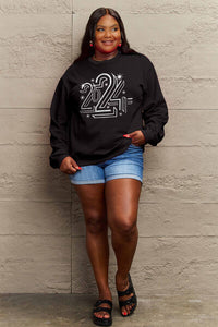 Full Size 2024 Round Neck Dropped Shoulder Sweatshirt