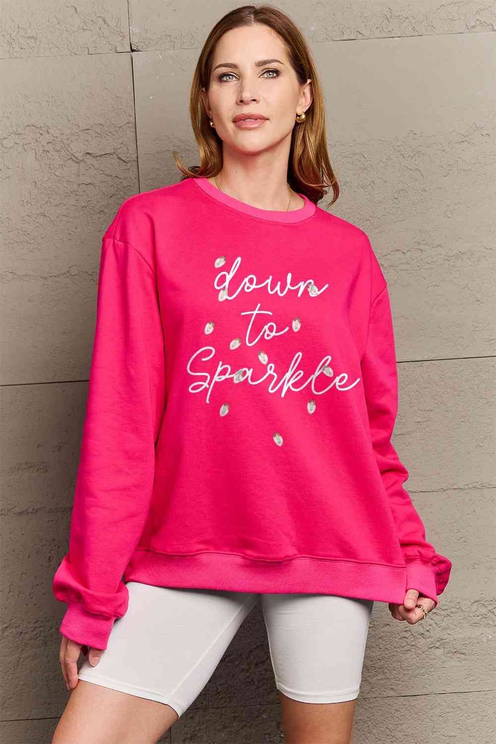 Full Size Letter Graphic Long Sleeve Sweatshirt