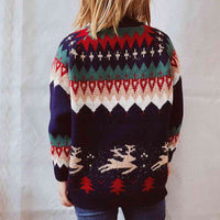 Christmas Element Round Neck Long Sleeve Sweater