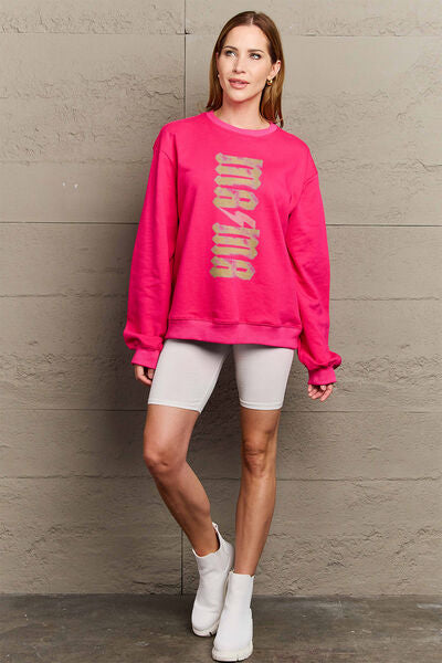 Full Size MAMA Round Neck Sweatshirt