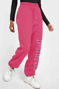 Full Size PINK Graphic Sweatpants