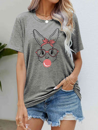 Easter Bunny Graphic Round Neck T-Shirt