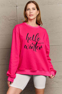 Full Size HELLO WINTER Graphic Sweatshirt