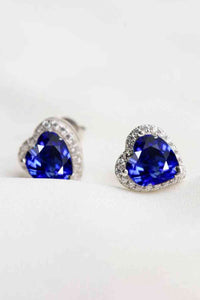 4 Carat Heart-Shaped Moissanite Stud Earrings