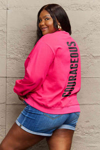 Full Size COURAGEOUS Graphic Sweatshirt