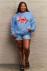 Full Size DECK THE HALLS Graphic Sweatshirt