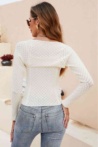 Scoop Neck Long Sleeve Knit Top