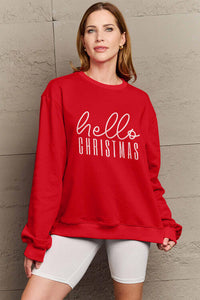 Full Size HELLO CHRISTMAS Long Sleeve Sweatshirt