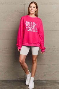 Full Size WILD SOUL Graphic Sweatshirt