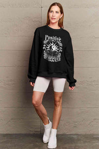 Full Size POSITIVE ENERGY Graphic Sweatshirt