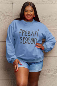 Full Size FREEZIN' SEASON Graphic Sweatshirt