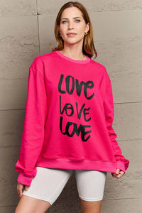 Full Size LOVE Round Neck Sweatshirt