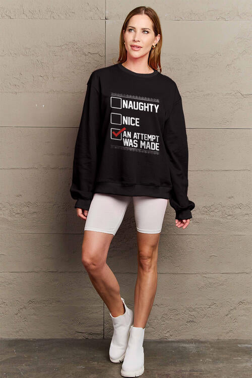 Full Size Letter Graphic Long Sleeve Sweatshirt