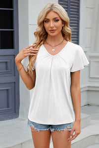 Flutter Sleeve V-neck T-Shirt