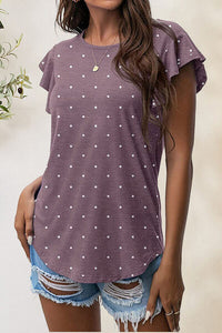 Printed Round Neck Short Sleeve T-Shirt