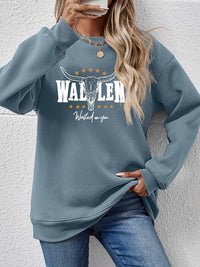 Graphic Dropped Shoulder Round Neck Sweatshirt