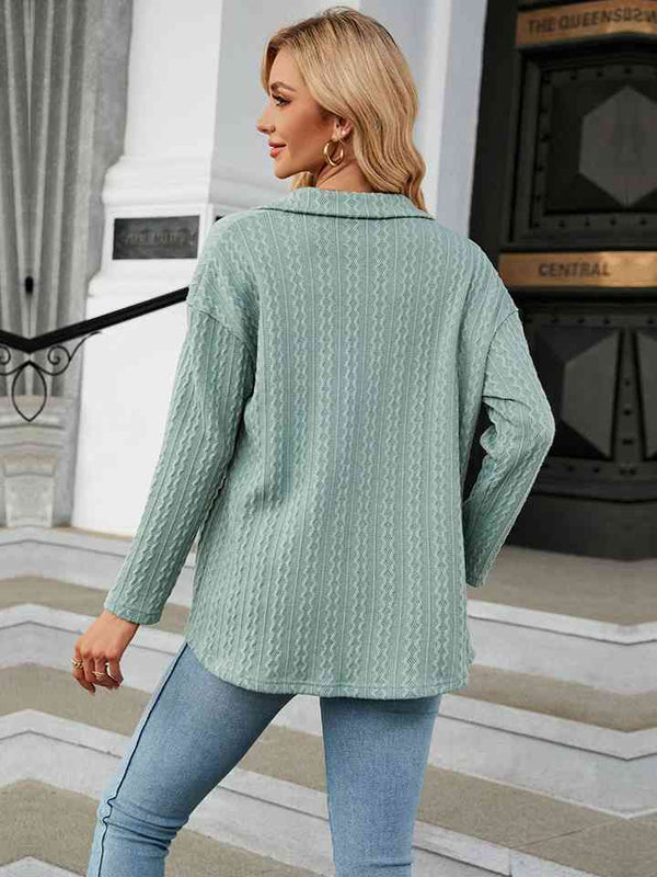 Collared Neck Long Sleeve Shirt