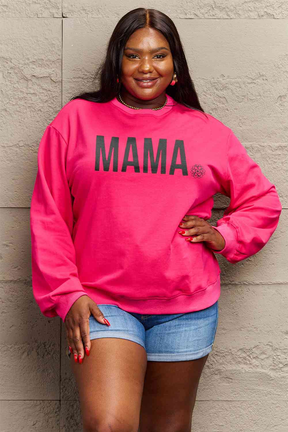 Full Size MAMA Graphic Long Sleeve Sweatshirt