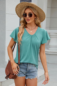 Flutter Sleeve V-neck T-Shirt