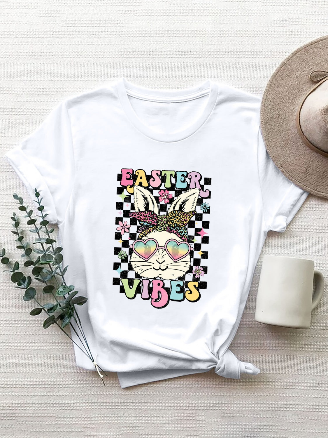 EASTER VIBES Round Neck Short Sleeve T-Shirt