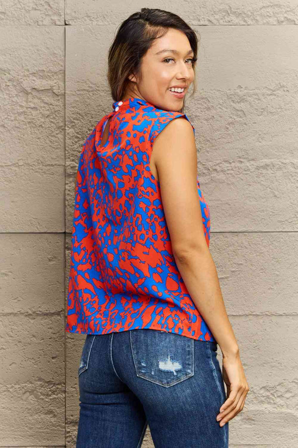 Printed Round Neck Tank Top