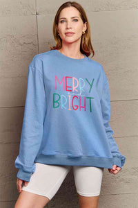 Full Size MERRY AND BRIGHT Graphic Sweatshirt