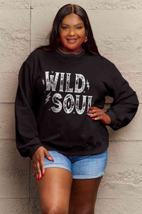 Full Size WILD SOUL Graphic Sweatshirt