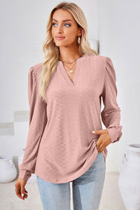 Notched Long Sleeve T-Shirt