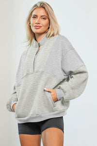 Half Zip Dropped Shoulder Sweatshirts