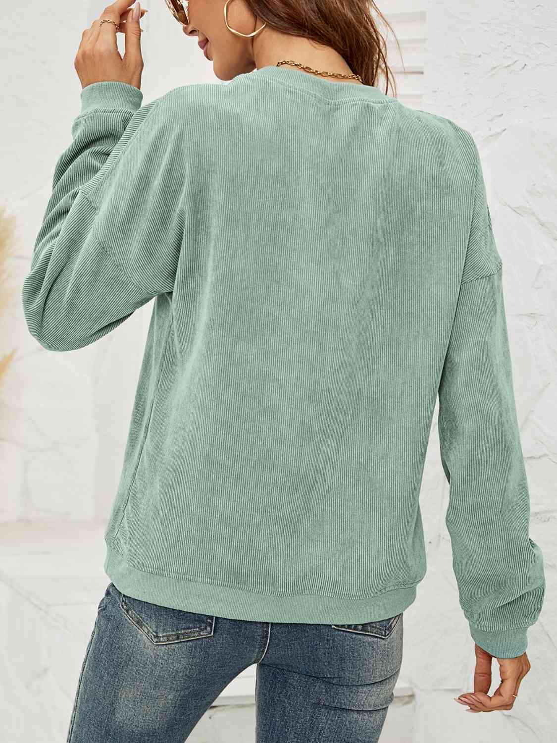 Faceless Gnome Graphic Drop Shoulder Sweatshirt