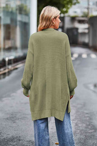 Dropped Shoulder Open Front Longline Cardigan