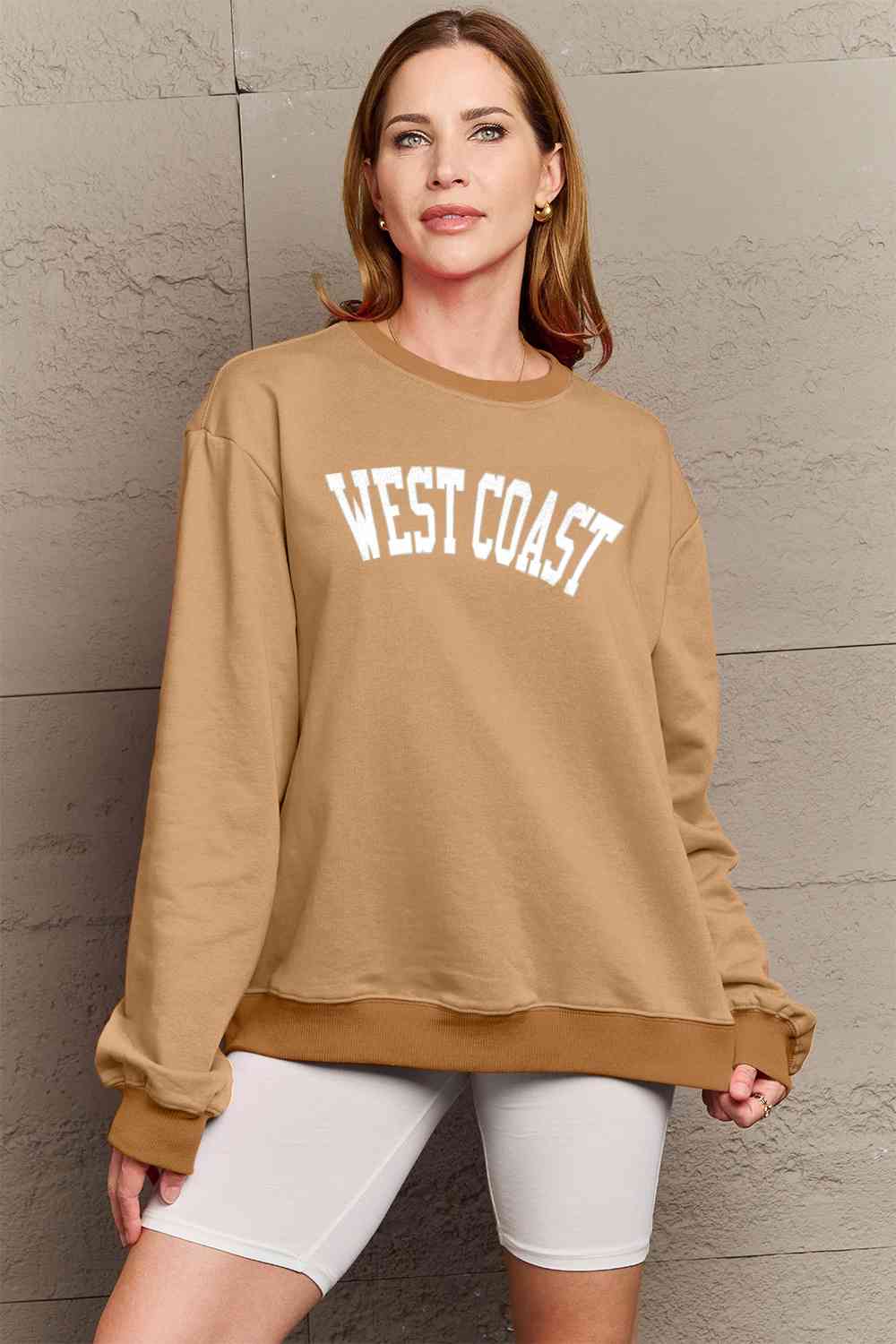 Full Size WEST COAST Graphic Long Sleeve Sweatshirt