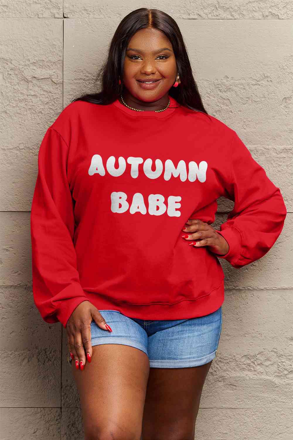 Full Size AUTUMN BABE Graphic Sweatshirt