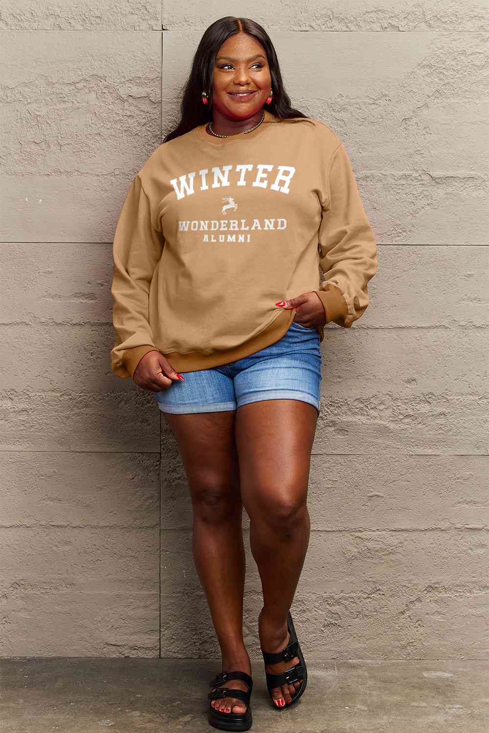 Full Size WINTER WONDERLAND ALUMNI Graphic Long Sleeve Sweatshirt