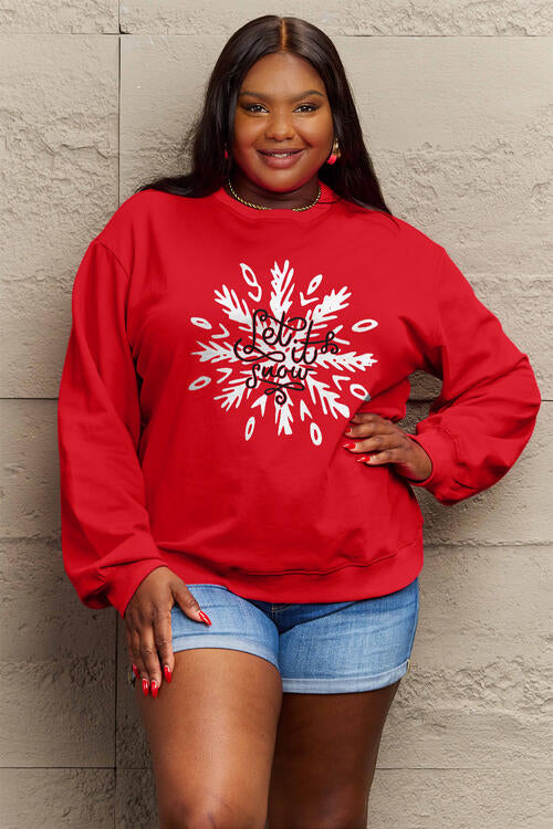 Full Size LET IT SNOW Long Sleeve Sweatshirt