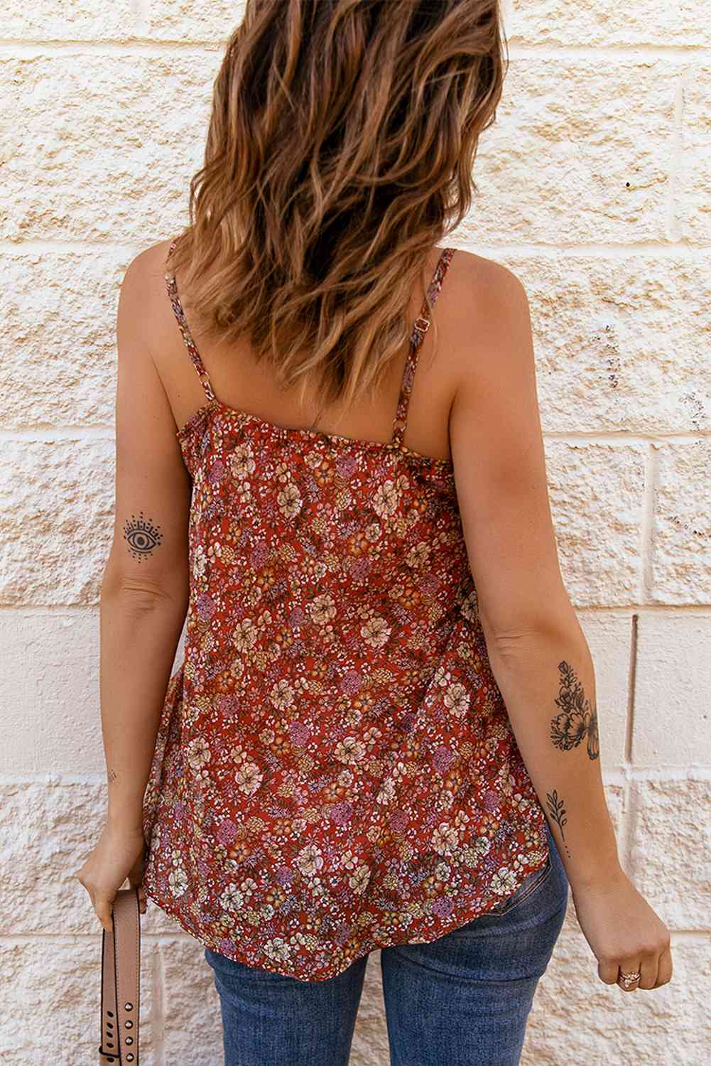 Floral V-Neck Spaghetti Strap Cami